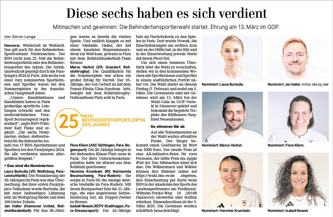 Hannoversche Allgemeine Zeitung vom 07.02.2025