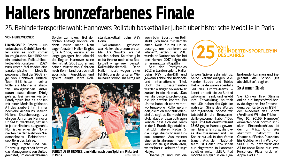 Neue Presse vom 21.02.2025: Portrait Jan Haller