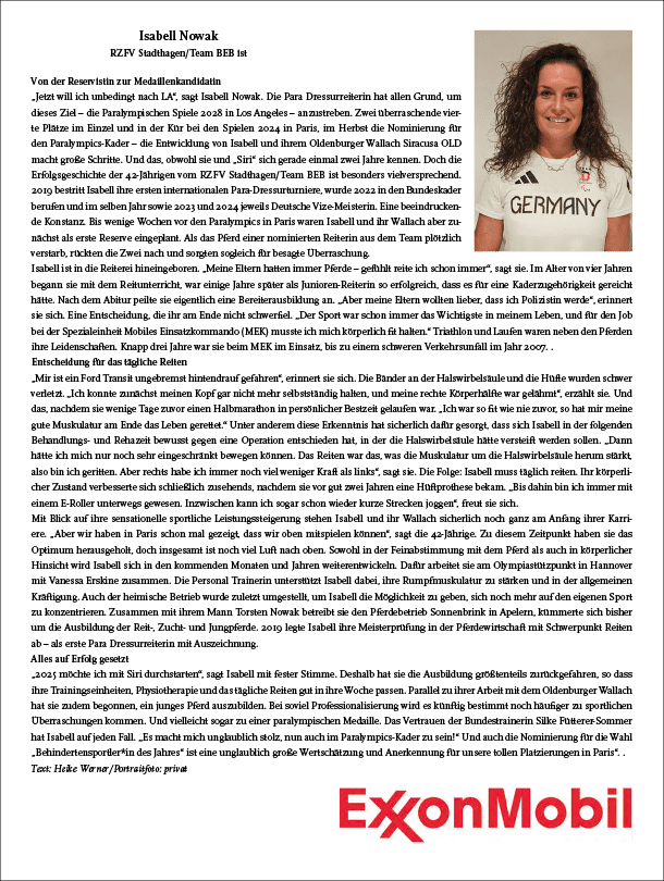 Neuer Start 1/2025, Portrait Isabell Nowak