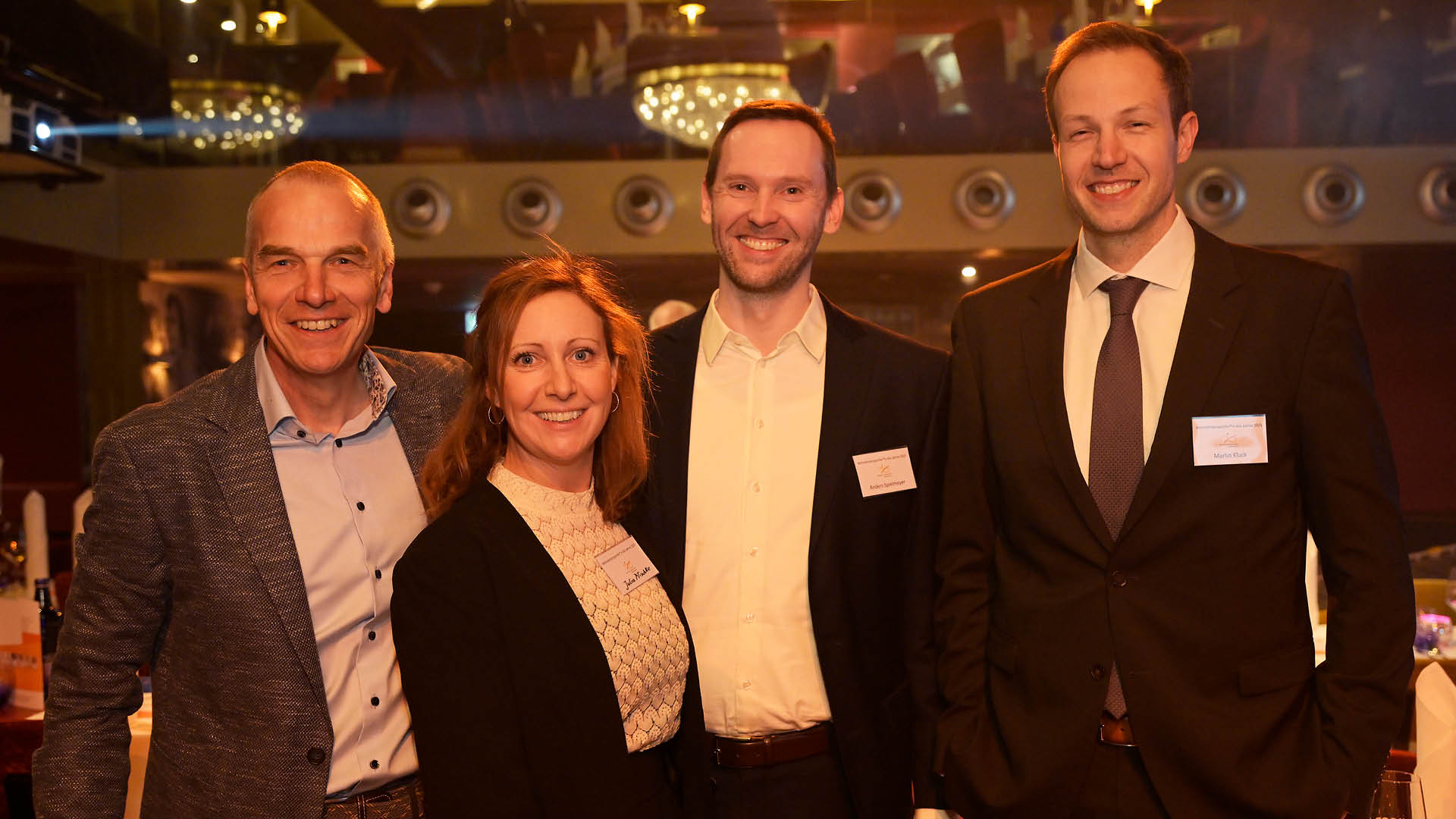 Gesichter der gala: Gala Organisator Udo Schulz mit Julia Mischke, Anders Spielmeyer und Martin Kluck