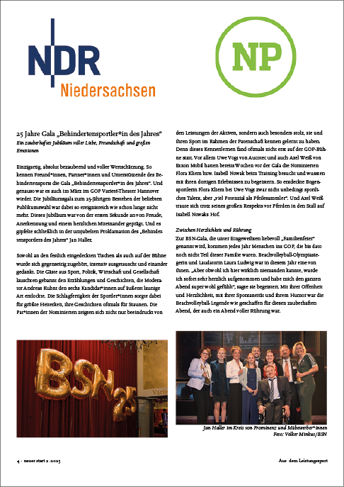 Neuer Start 2/2025, Bericht von der Gala