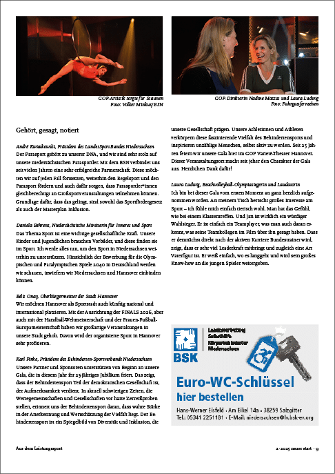 Neuer Start 2/2025, Bericht von der Gala