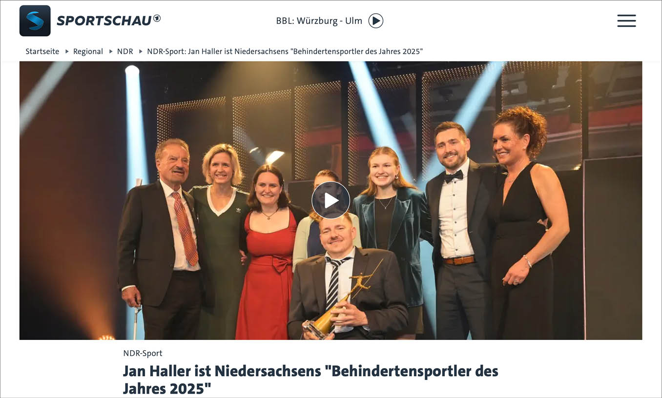 Sportschau online vom 14.03.2025 – Bericht von der Gala und ber den Behindertensportler des Jahres 2025 Jan Haller